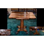 Regency Period Excellent Quality Flamed Mahogany Tea Table, Supported on a Wonderful Ornate Carved