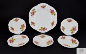 Shelley Bergonia Six Piece Cake Set comprising of five six inch plates and one 10 inch plates