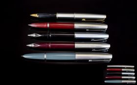 A Good Collection of Vintage Fountain Pens - Various Makes. ( 5 ) Five In Total.