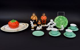 A Collection Of Ceramics And Collectibles A varied lot to include two Grindleys cake plates,