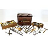 A Large Collection Of Jewellery Findings And Vintage Tools A varied collection to include two drawer