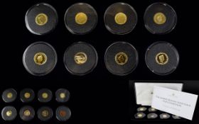 Jubilee Mint Superb Ltd Edition Solid Gold Coin Collection - Consists of ( 8 ) Eight Solid Gold