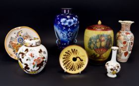 Collection of Assorted Ceramics including Masons Brown Velvet Ginger Jar and bud vase,