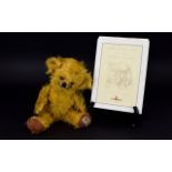 A Vintage Jointed Cheeky Bear By Merrythought 1950's jointed mohair teddy bear by British brand