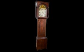 Oak Cased 30 Hour Longcase Clock painted dial and Roman Numerals.