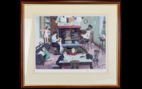 Tom Dodson (1910-1991) Artist Signed Limited Edition Colour Print "Evening at Home" 627/850 Framed