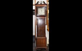 Mahogany Cased 30 Hour Longcase Clock painted dial and Roman Numerals.