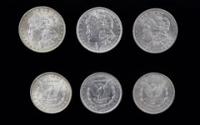 United States of America Silver One Dollars ( 3 ) In Total. All High Grade Coins.