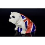 Royal Doulton Figure of a Bulldog, with Union Flag Draped Over Back. Reg No 645658.