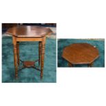 Antique Oak Octagonal Occasional Table Small table with turned legs,