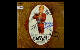 Oliver Film LP, Autographs on Cover, Oliver Reed, Jack Wild, Mark Lester, Ron moody + 3 others.