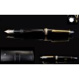 Montblanc Meisterstuck Traveller Black Fountain Pen, In Original Packaging With Paper Work, Unused