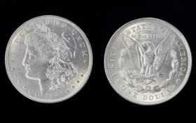 United States of America Morgan Silver One Dollar. Date 1921, Uncirculated. Philadelphia Mintage.