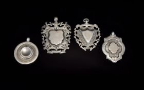 Antique - Collection of Hallmarked Silver Medals / Fobs ( 4 ) In Total.