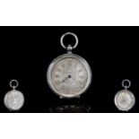 A Ladies Edwardian Fobwatch Silver dial,