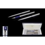 Parker Pen Set ( 3 ) Comprises Fountain Pen, Ball Point Pen, Pencil - Propelling.