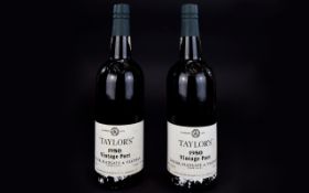Two Bottles Of Taylor's 1980 Vintage Port 75cl bottles, capsules in good condition, seals intact,