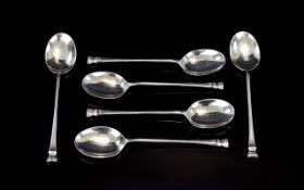 George VI Set of Six Silver Teaspoons. H