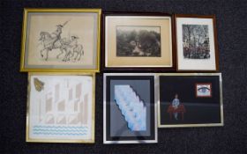 A Collection Of Framed Original Artworks
