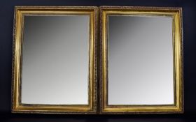 A Pair of Gilt Wood Frame Mirrors. Appro