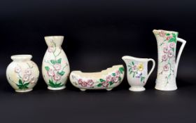 Five Pieces Of Maling Ware, Moulded Flor