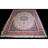 A Large Woven Silk Hekiz Carpet Finley w