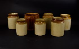 Collection of Stoneware Jars.