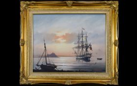 D McLeod Framed Oil on Canvas, '19thC Sh