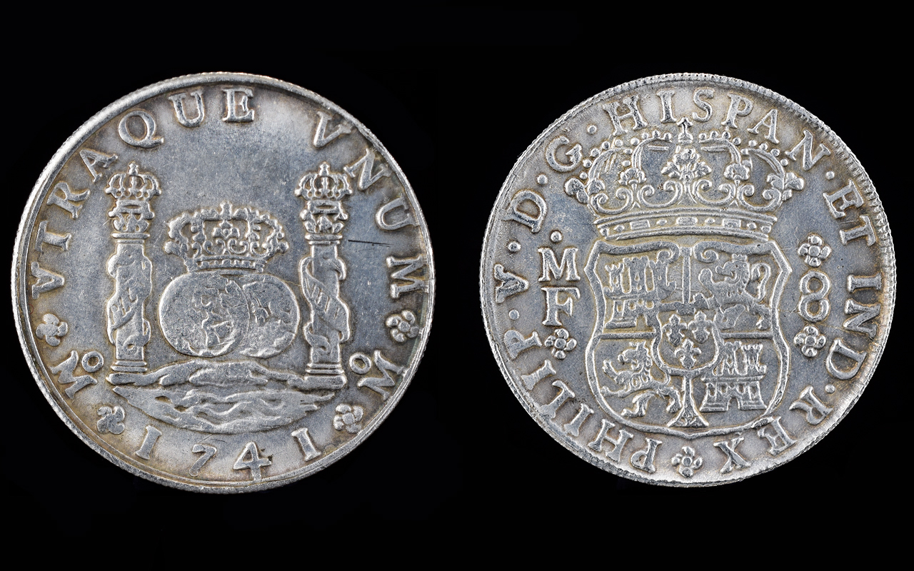 Spain Philip V 8 Reales Silver Coin. Dat