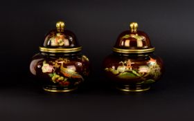 Carlton Ware Rouge Royale Pair of Lidded