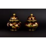 Carlton Ware Rouge Royale Pair of Lidded