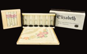 Elizabeth Hand Made Mouth Blown Stem Ware for the Conniosseur, boxed Bohemia Crystal glass set,