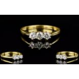 18ct Gold Set 3 Stone Diamond Dress Ring. The Diamonds of Good Colour and Clarity.