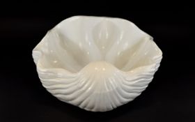 White Porcelain Decorative Ornamental Shell. Sixteen inches in diameter.