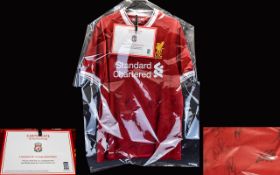 Liverpool Football Club Interest Official Club Issued Signed Shirt With Autographs Of Eleven Of