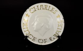 Charles Princes of Wales Wall Plaque eight inches in diameter.