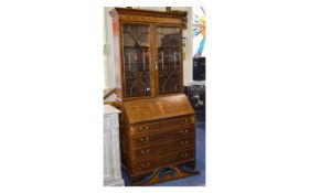 19thC Mahogany Bureau Bookcase,