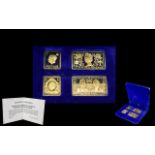 Danbury Mint Ltd Edition Set of The Historic Coronation Stamps of The Four Windsor Monarchs.