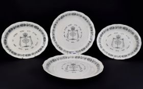 Grindley Royal Cauldron Passover Ware. Black Litho on white pottery. Very rare pieces circa 1950'