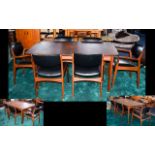 1970's Dining Room Set comprising of a dining extending table in typical 1970's Modernist form,