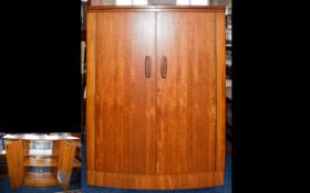 Tunbridge Teak Cocktail Cabinet, 3 shelf cabinet, bi fold bar to top. Two door cupboard opening,