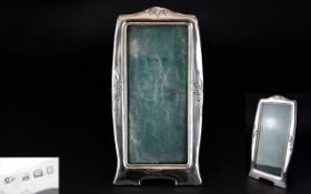 Art Nouveau - Period Silver Photograph Frame of Tall and Narrow Form.