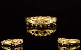 Antique Period 18ct Gold Ladies Dress Ring, Gallery Setting, Stones Missing.