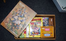 Mixed Lot To Include A Domino Set, Abacus, Childrens Annuals etc