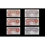 An Excellent Collection of Bank of England Ten Shillings Banknotes - All In High Grade Condition (