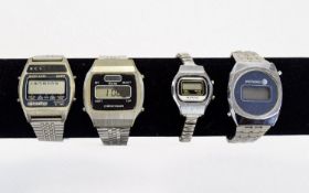 A Collection of 1970's Solar / Digital Steel Watches. Includes 1/ Trafalgar Le 1975, 2/ NCL Melody