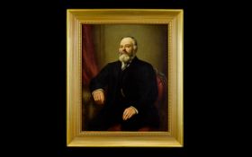 Early 20th Century Portrait Painting of An Edwardian Gentleman - Oil on Board. Unsigned & Framed. 15