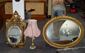 Collection of Five Ornate Gilt Mirrors. Various sizes ranging approx from 41 inches, 38 inches, 32