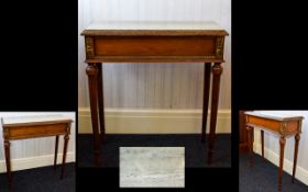 French - Louis XVI Style Neo Classical Consul Table. c.Mid 20th Century. Features Green Marble
