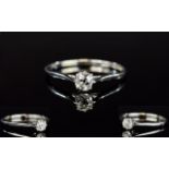 18ct White Gold and Platinum Set Single Stone Diamond Ring.